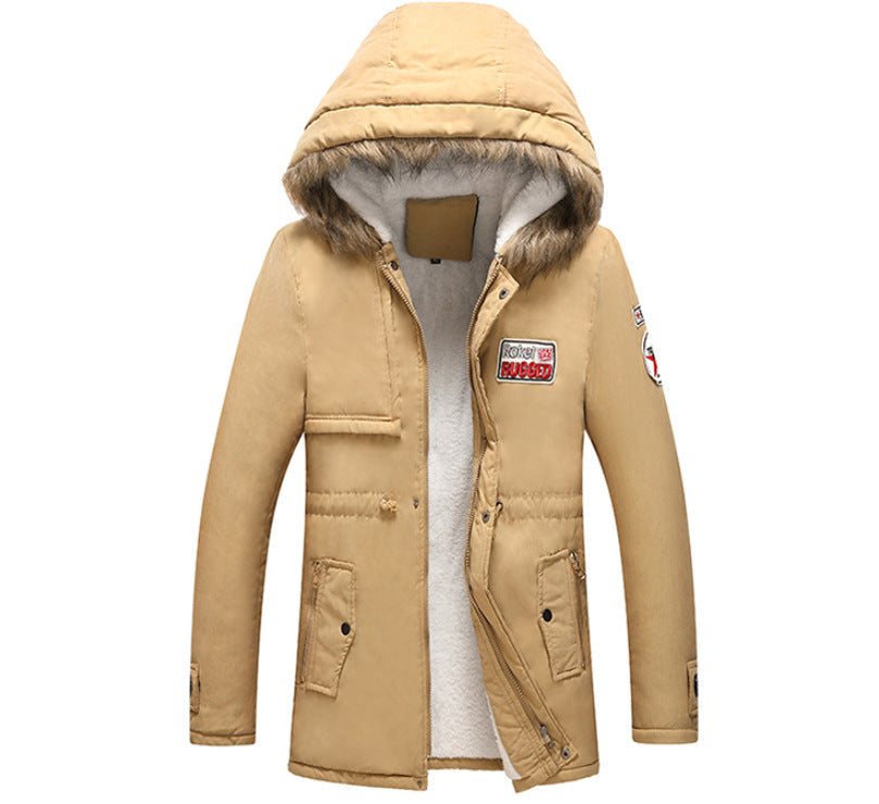 Herren modische Winterjacke mit Kunstfellkragen und praktischen Taschen Stilzeits