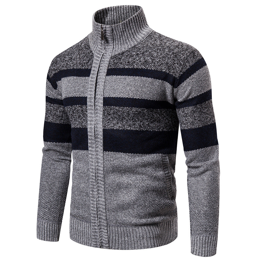 Herren Strickjacke mit modernem Stehkragen Stilzeits
