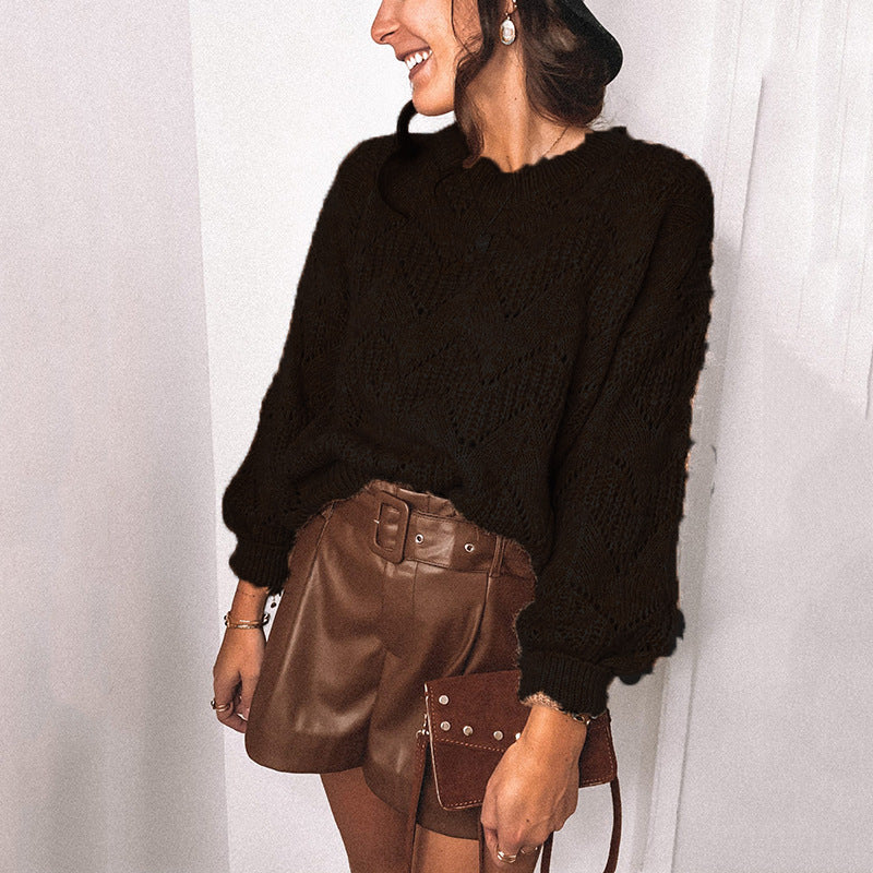 Damen Grobstrickpullover Stilzeits