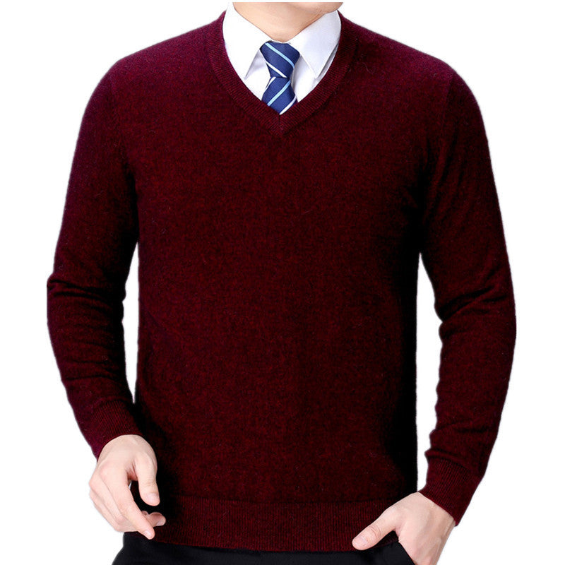 Herren V-Ausschnitt Strickpullover aus weichem Baumwollmix Stilzeits