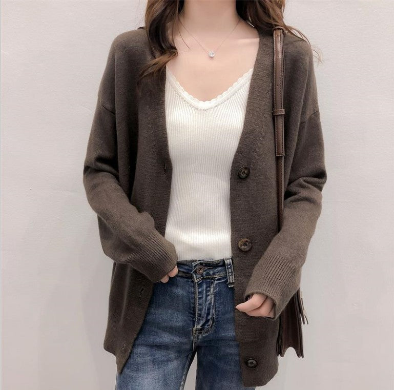 Damen Strickjacke mit knöpfbarem Design Stilzeits