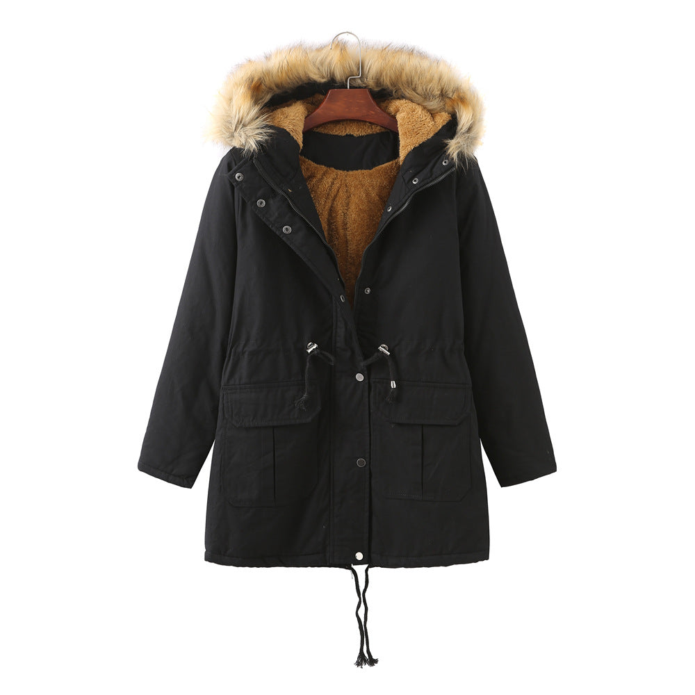 Damen warm gefütterte Parka-Jacke Stilzeits
