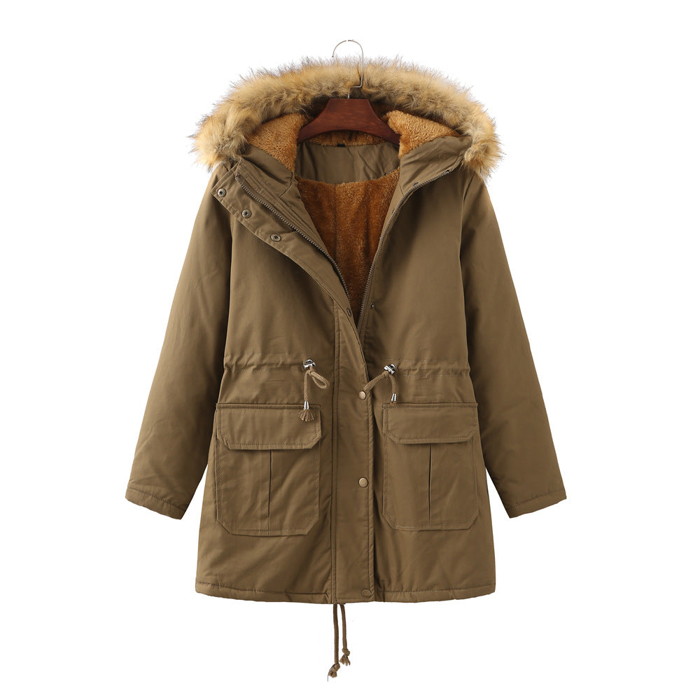 Damen warm gefütterte Parka-Jacke Stilzeits