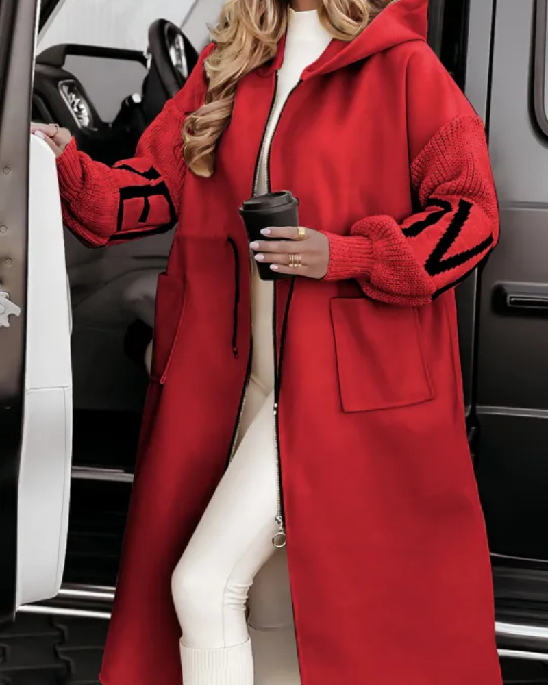 Stilzeits | Freizeit-Hoodie mit Gestrickten Ärmeln