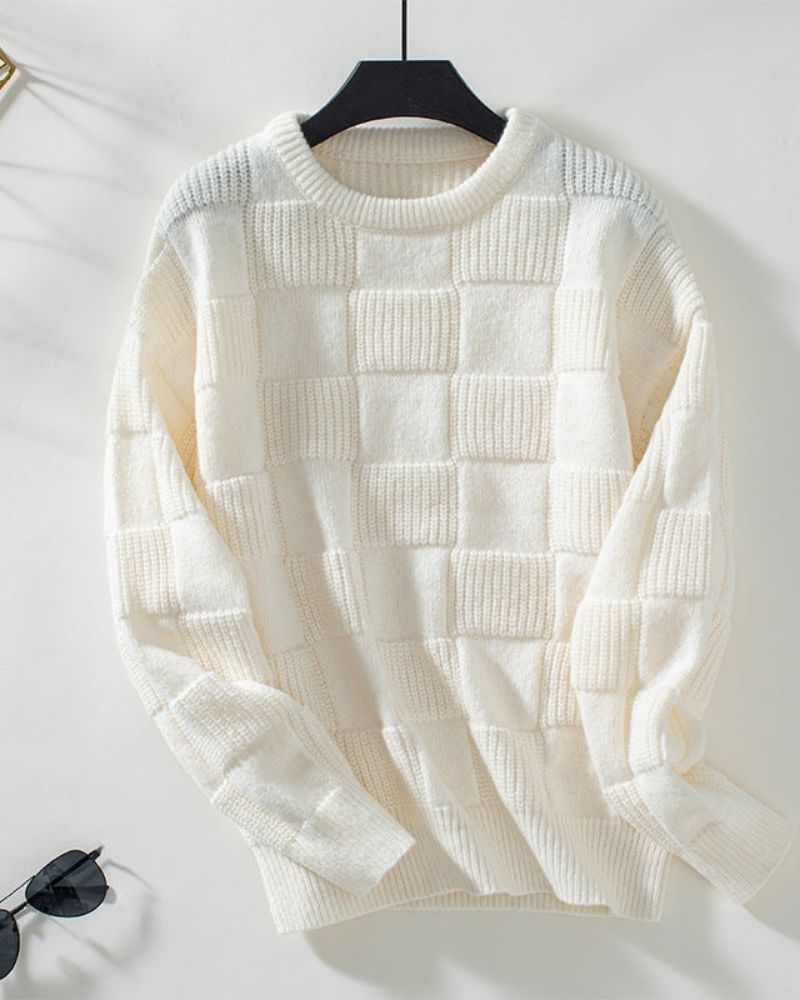 Stilzeits | Grober Strickpullover mit Karomuster