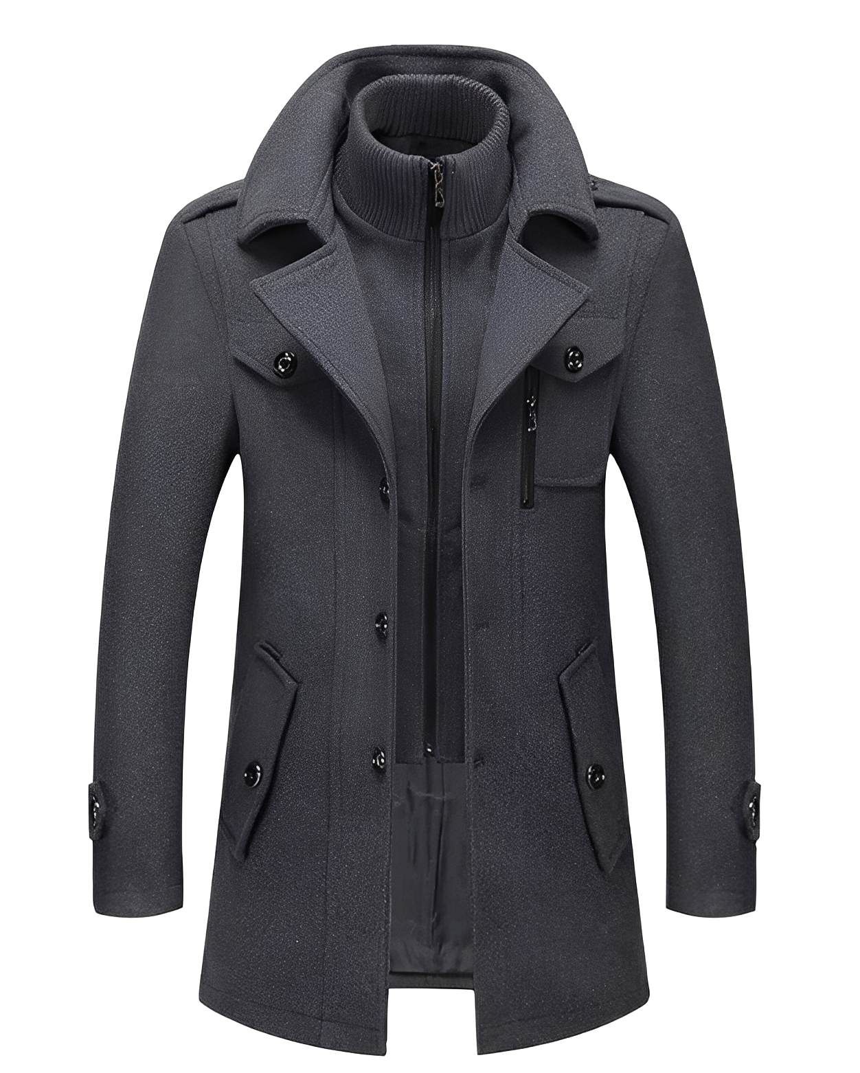 Stilzeits | Stylische Jacke mit doppeltem Kragen für Männer