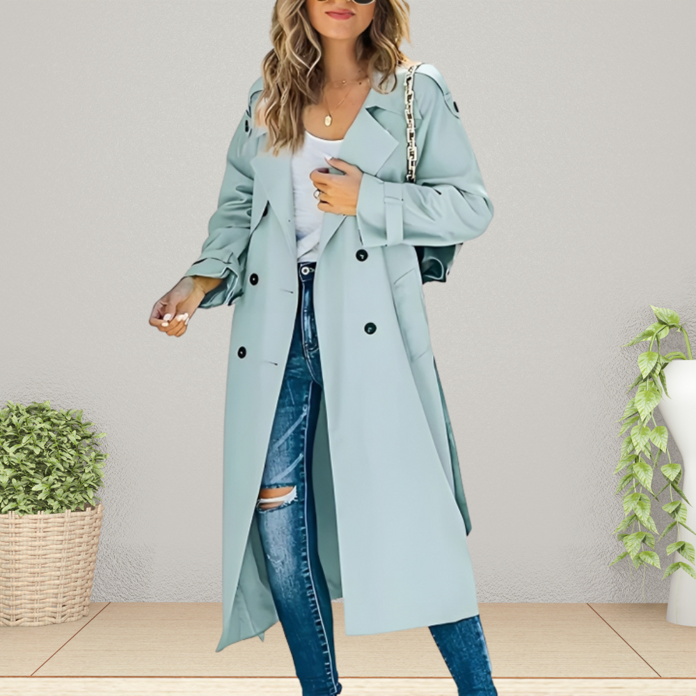 Damen Klassischer Trenchcoat - Zweireihiger Stil