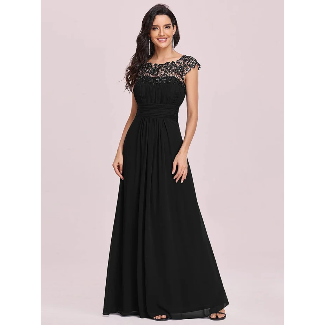 Damen Abendkleid Mit Rundhalsausschnitt | Maxi