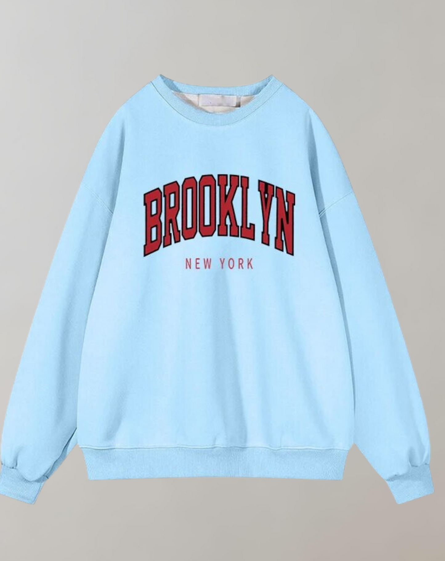 Sweatshirt with Brooklyn Letter Print by Fudus