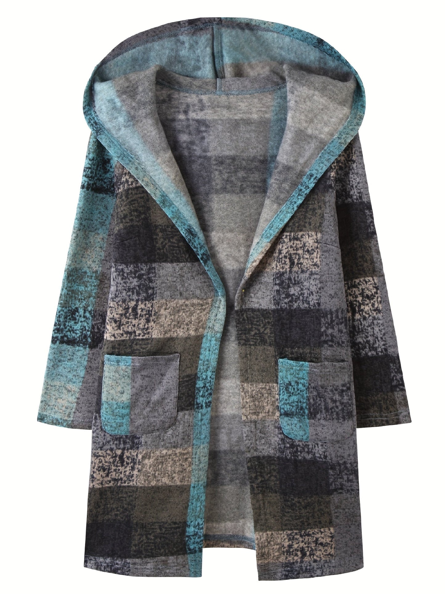 Damen Bunte Weste Mit Kapuze | Lang