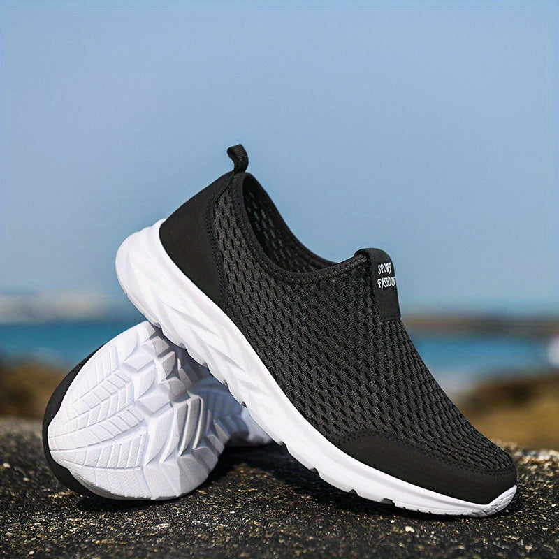 Herren Mesh-Slip-On-Sneaker mit Dicker Sohle