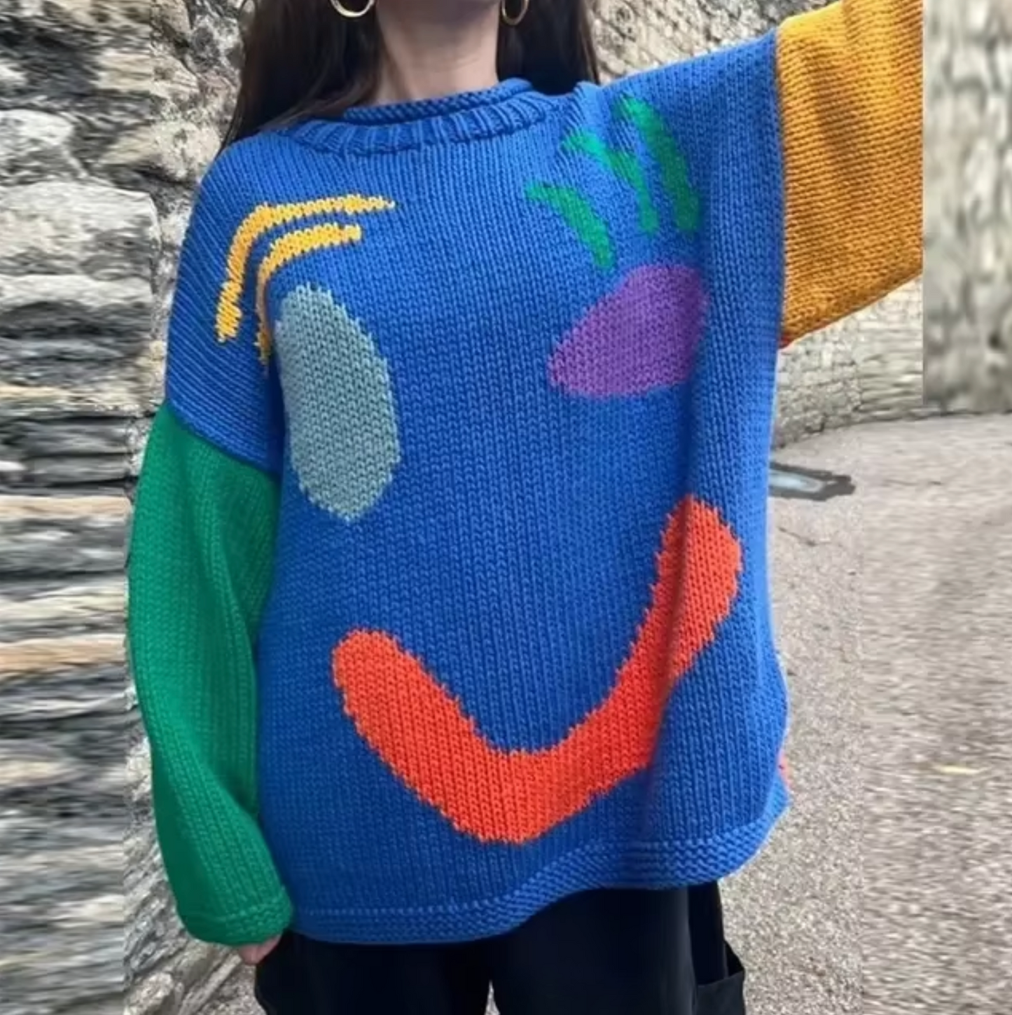 Stilzeits | übergroßer Strickpullover aus Baumwolle