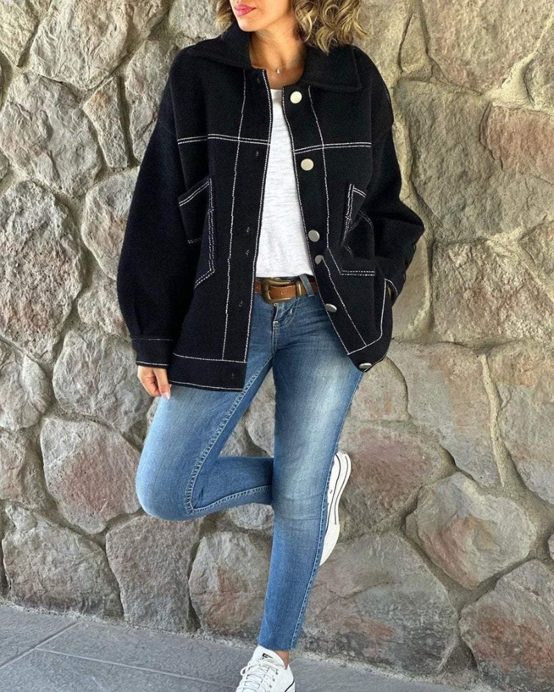 Stilzeits | Stylische Jacke mit Kontrastierenden Revers