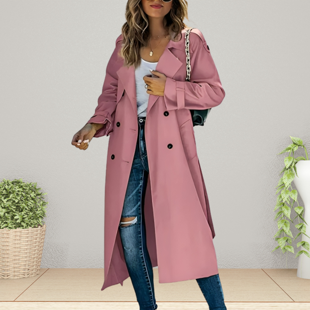 Damen Klassischer Trenchcoat - Zweireihiger Stil