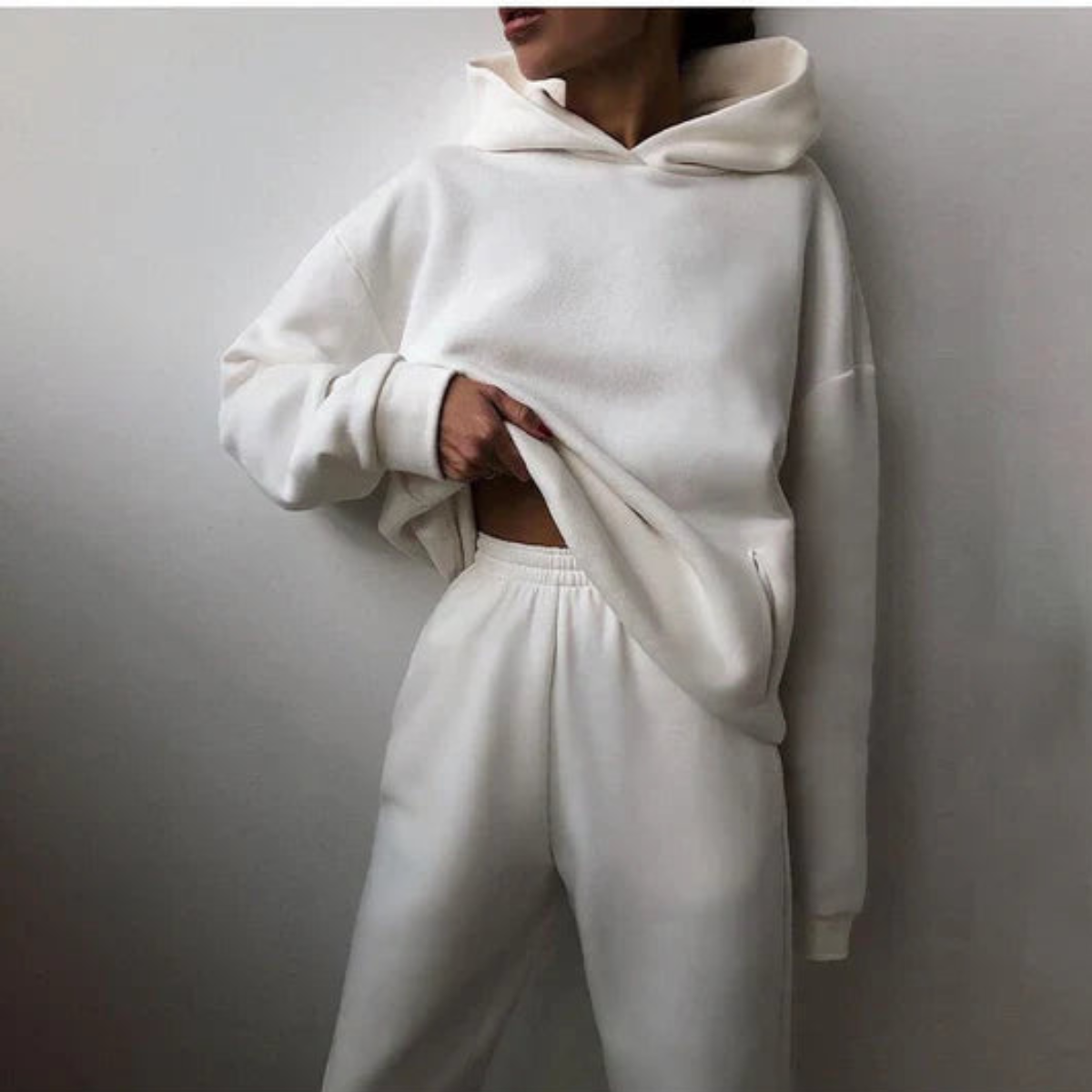 Strukturierter Damen-Kapuzenpullover-Set von Fudus