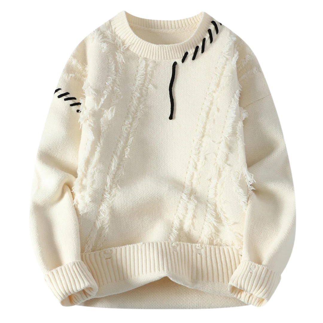 Stilzeits | Strickjacke mit Rohnähten Lässiger Schnitt Einzigartiger Streetwear-stil