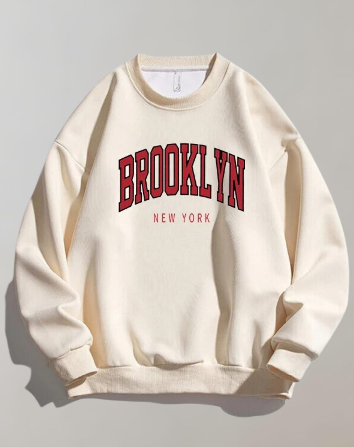 Sweatshirt with Brooklyn Letter Print by Fudus