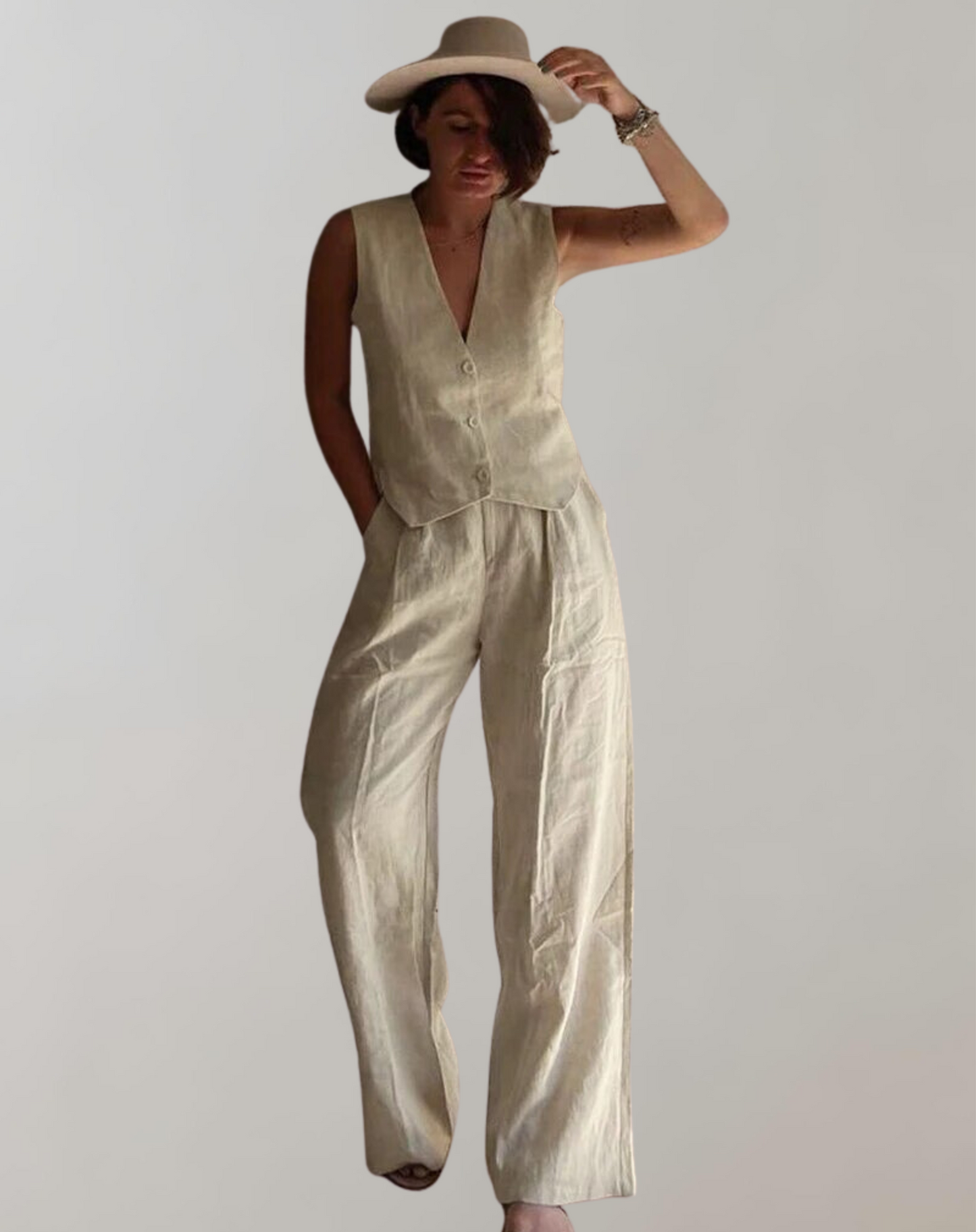 Tanktop und Hose mit hoher Taille