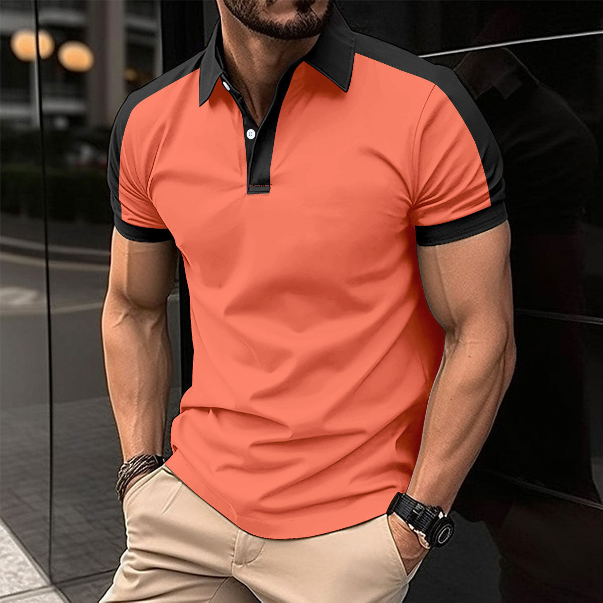 Sommerliches Herren Poloshirt mit kurzen Ärmeln für Business Casual