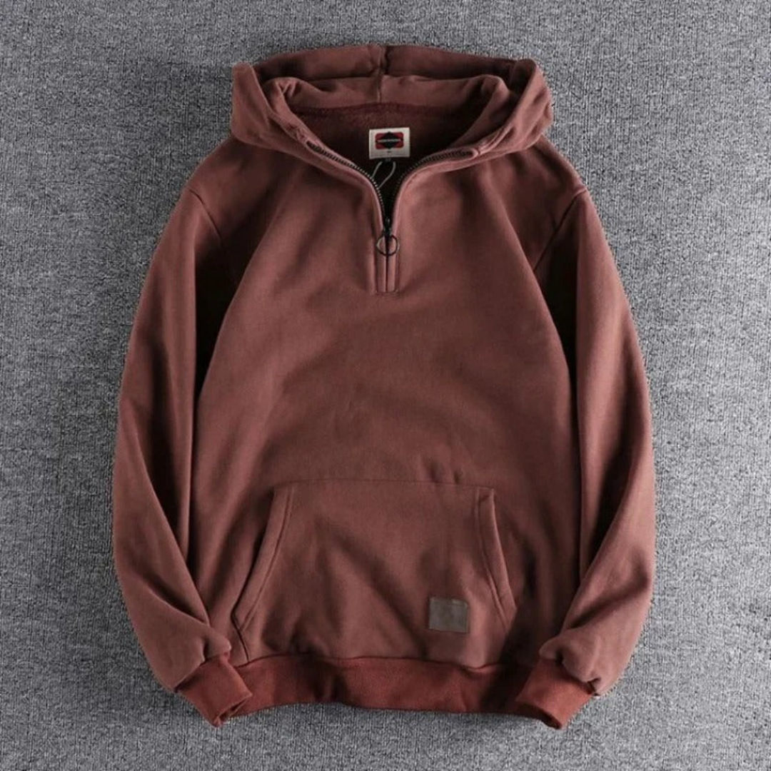 Lässiger Herren-Hoodie Mit Halbem Reißverschluss | Winter