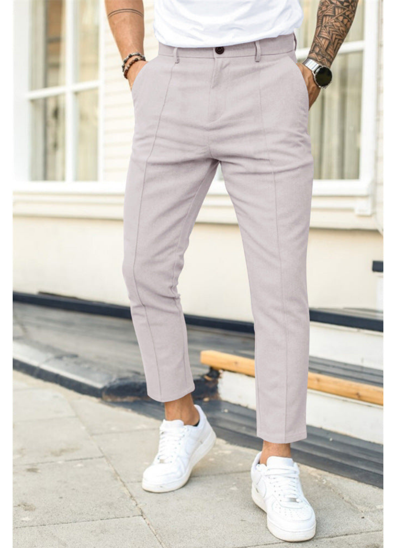 Herrenhose Knöchellang mit leicht schmal zulaufendem Bein