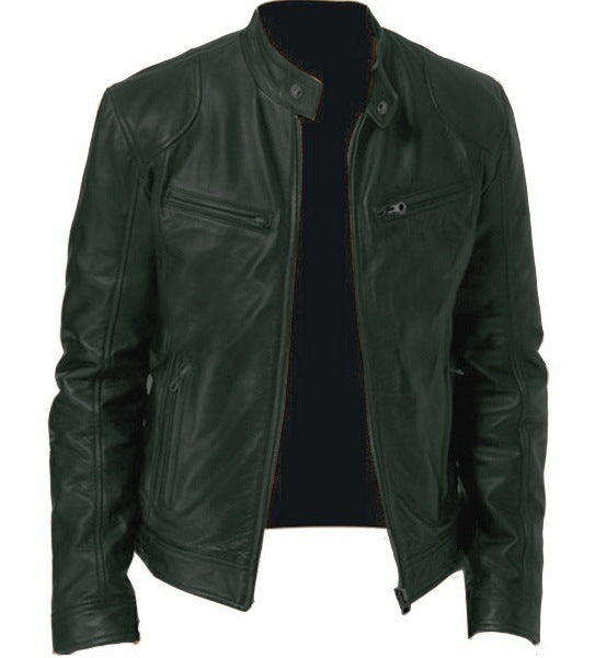Vegan Lederjacke Reginald für Herren mit Stehkragen