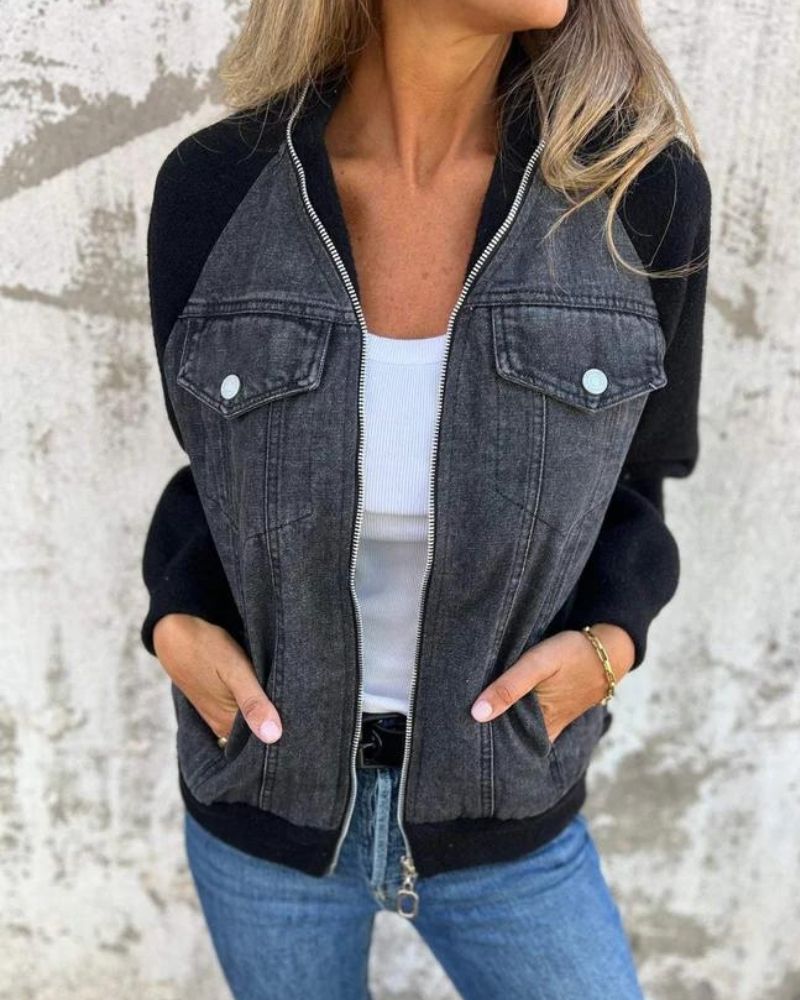 Stilzeits | Moderne Jacke mit Denim-Stoff