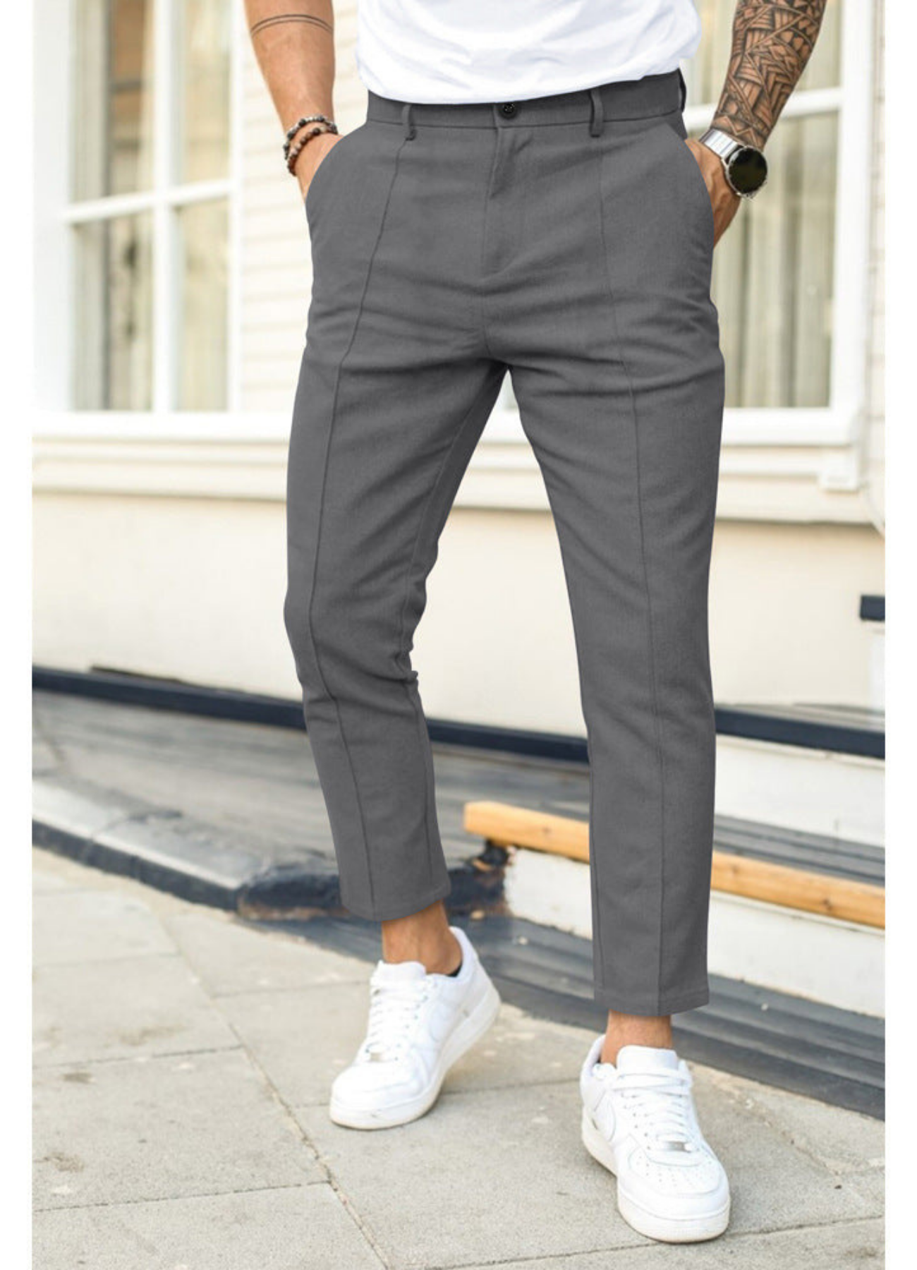 Herrenhose Knöchellang mit leicht schmal zulaufendem Bein