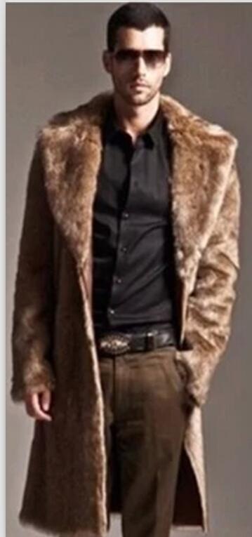 Herren Eleganter Kunstfell-Mantel Stilzeits