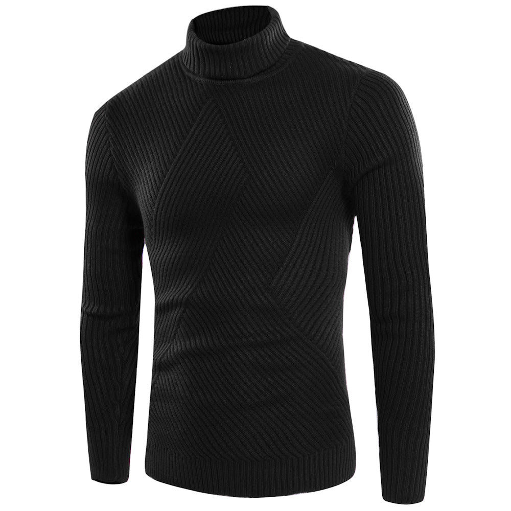 Herren stilvoller Rollkragenpullover mit strukturiertem Design Stilzeits
