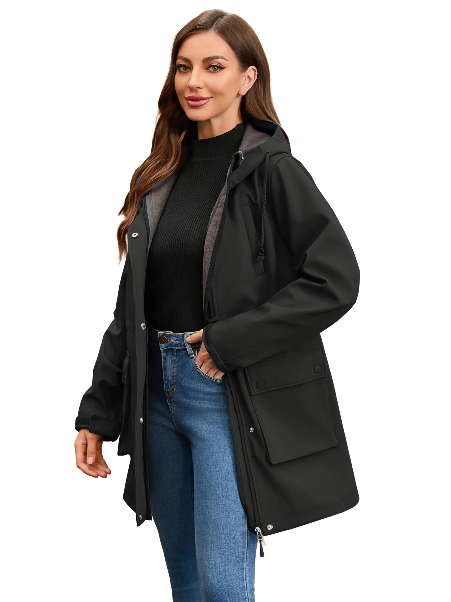 Stilzeits | Wasserdichte Softshell-Jacke mit Kapuze für Damen Elina