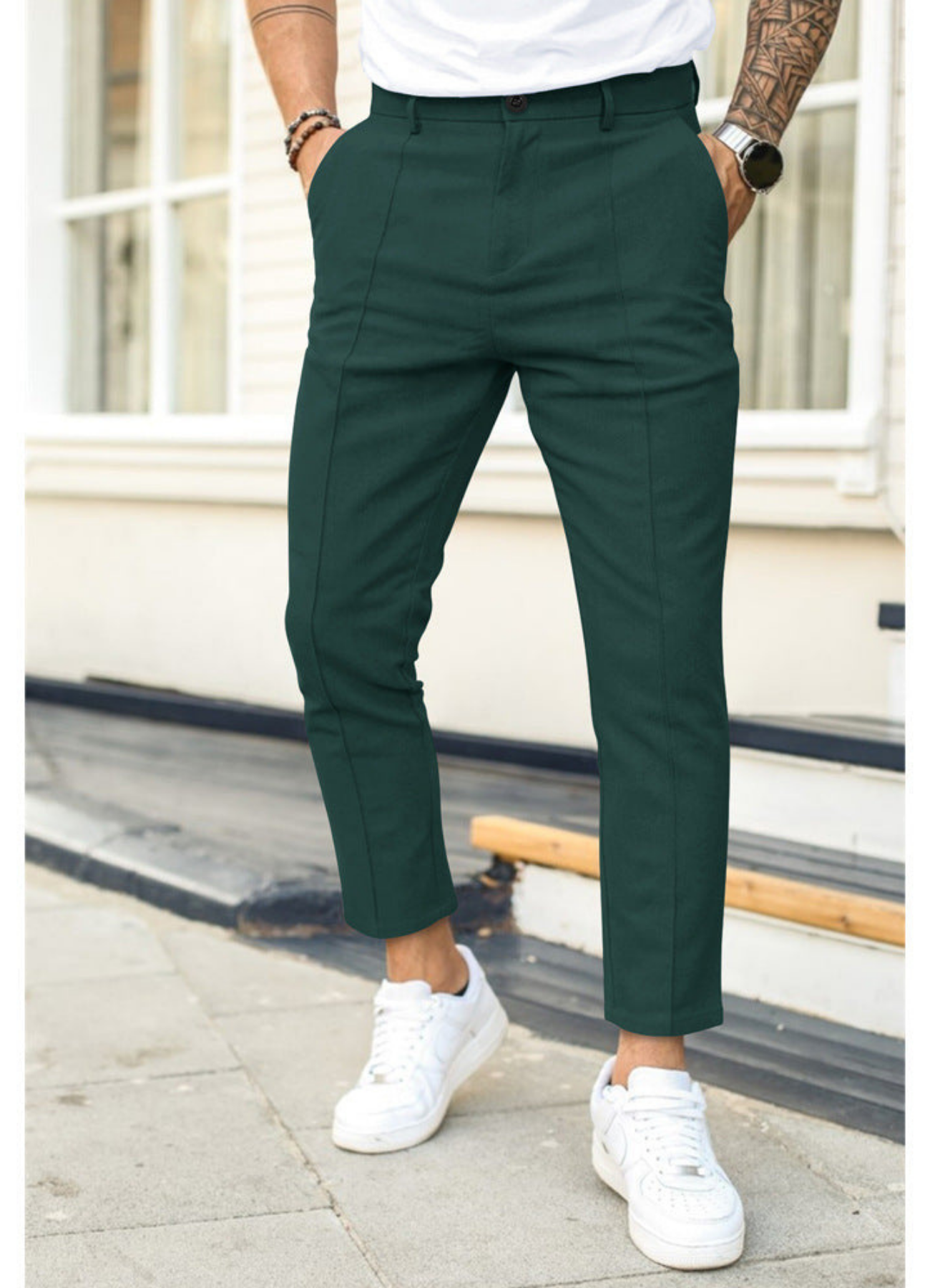 Herrenhose Knöchellang mit leicht schmal zulaufendem Bein