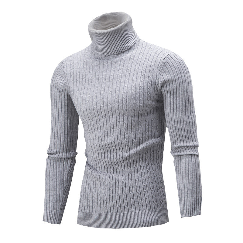 Herren rollkragen Pullover mit Zopfmuster Stilzeits