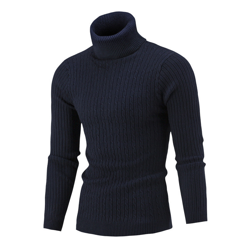 Herren rollkragen Pullover mit Zopfmuster Stilzeits