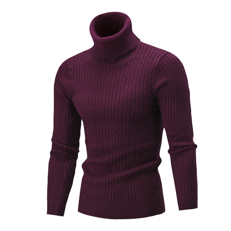 Herren rollkragen Pullover mit Zopfmuster Stilzeits