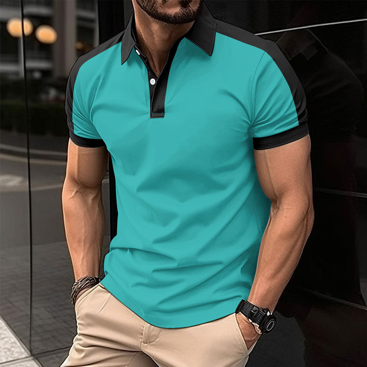Sommerliches Herren Poloshirt mit kurzen Ärmeln für Business Casual