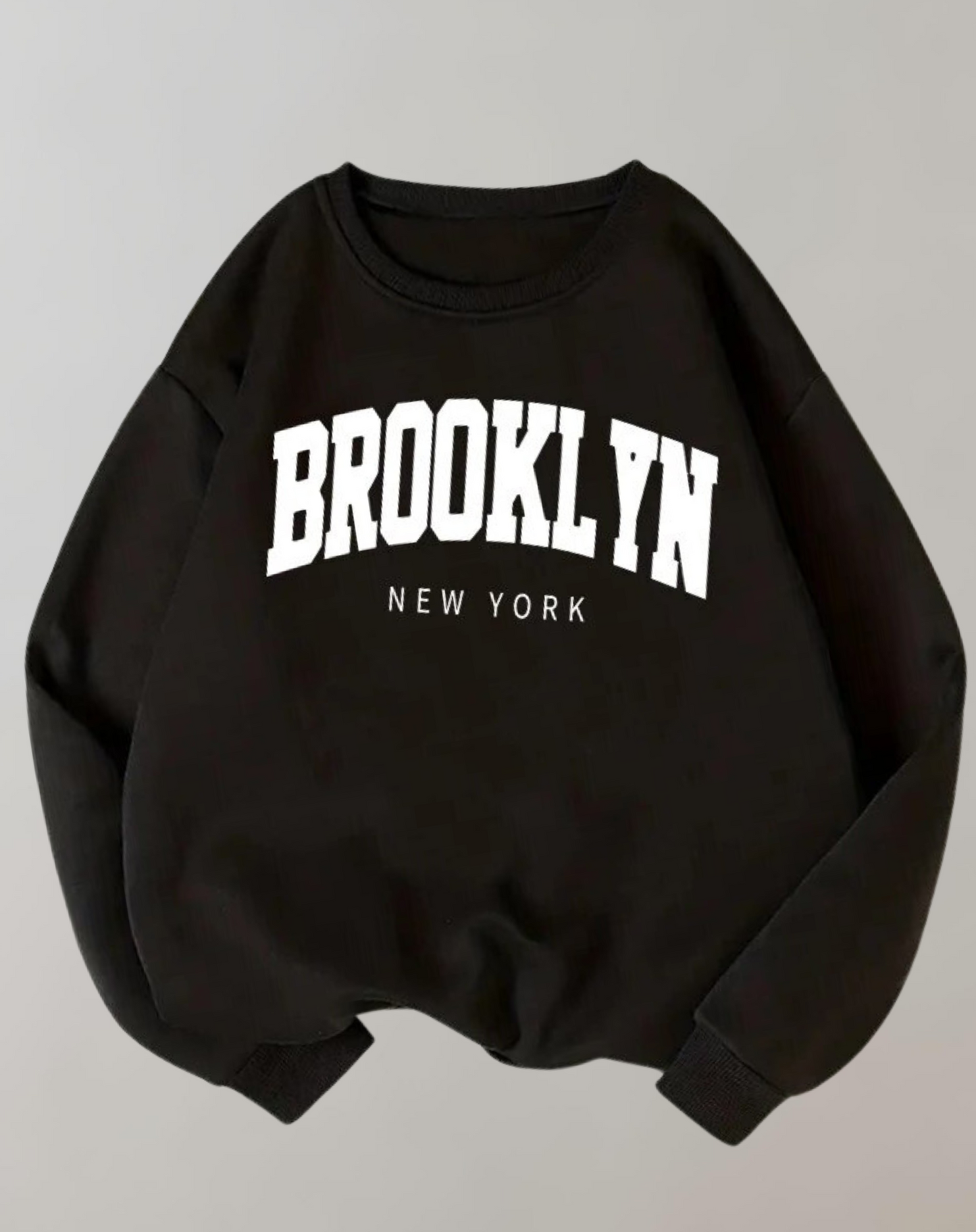 Sweatshirt with Brooklyn Letter Print by Fudus