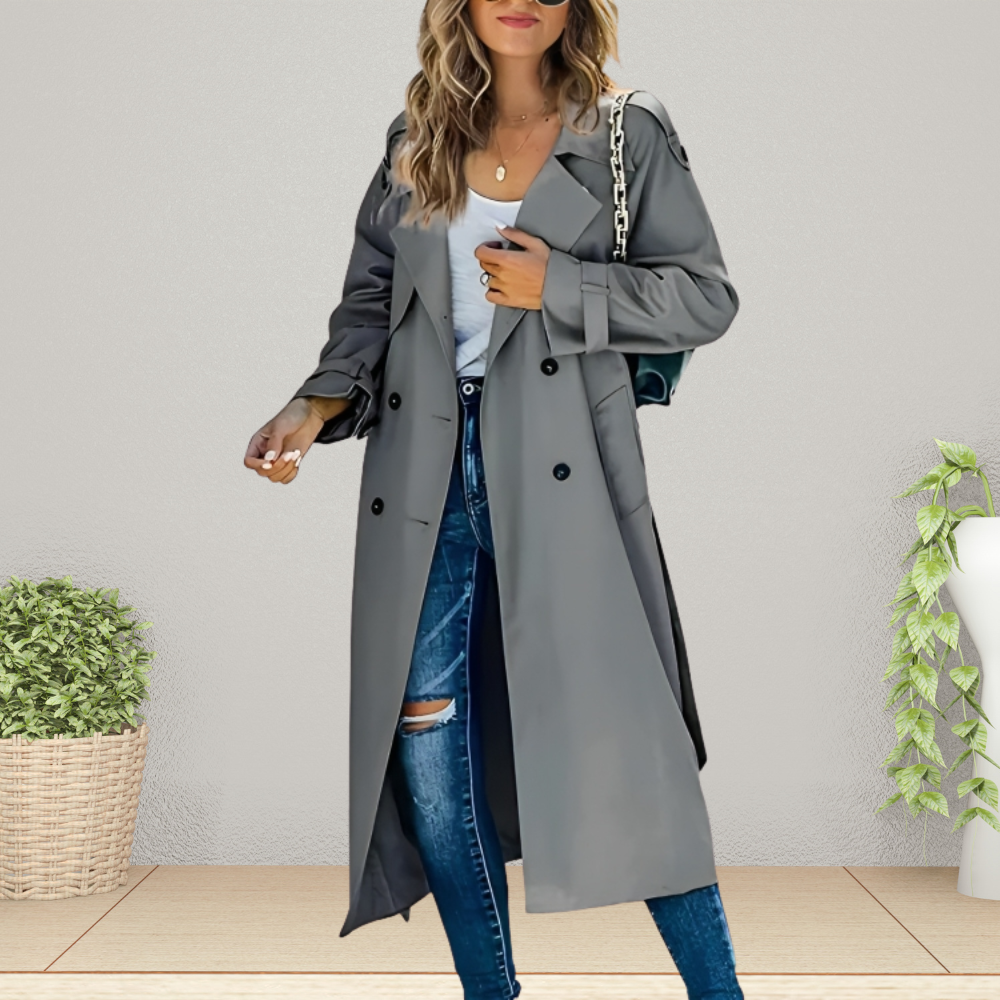 Damen Klassischer Trenchcoat - Zweireihiger Stil