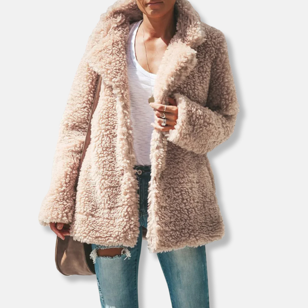 Stilzeits | Fleece Teddy Mantel | Oversized Reverskragenmantel