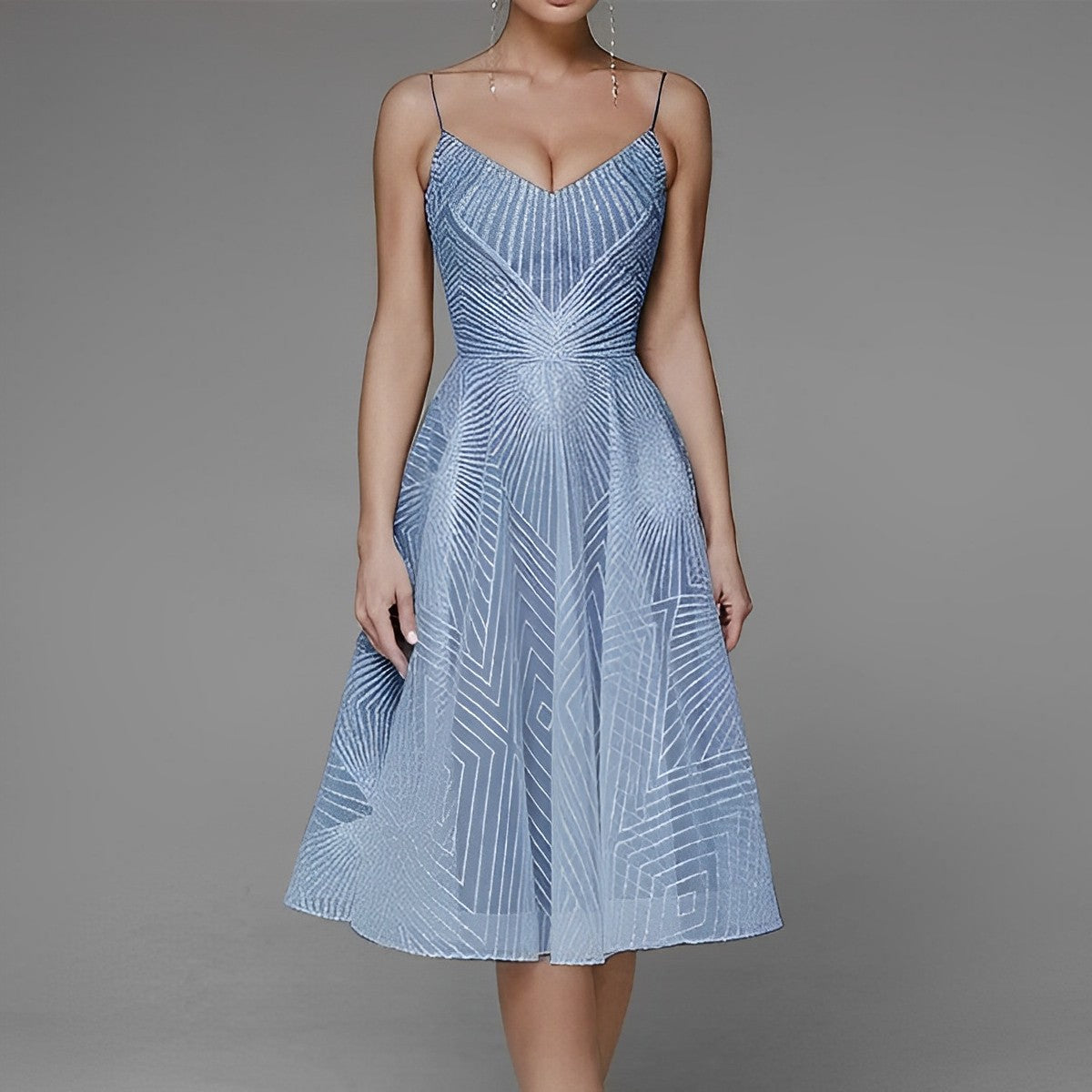 Elegant Evening Gown with Symmetrical Design