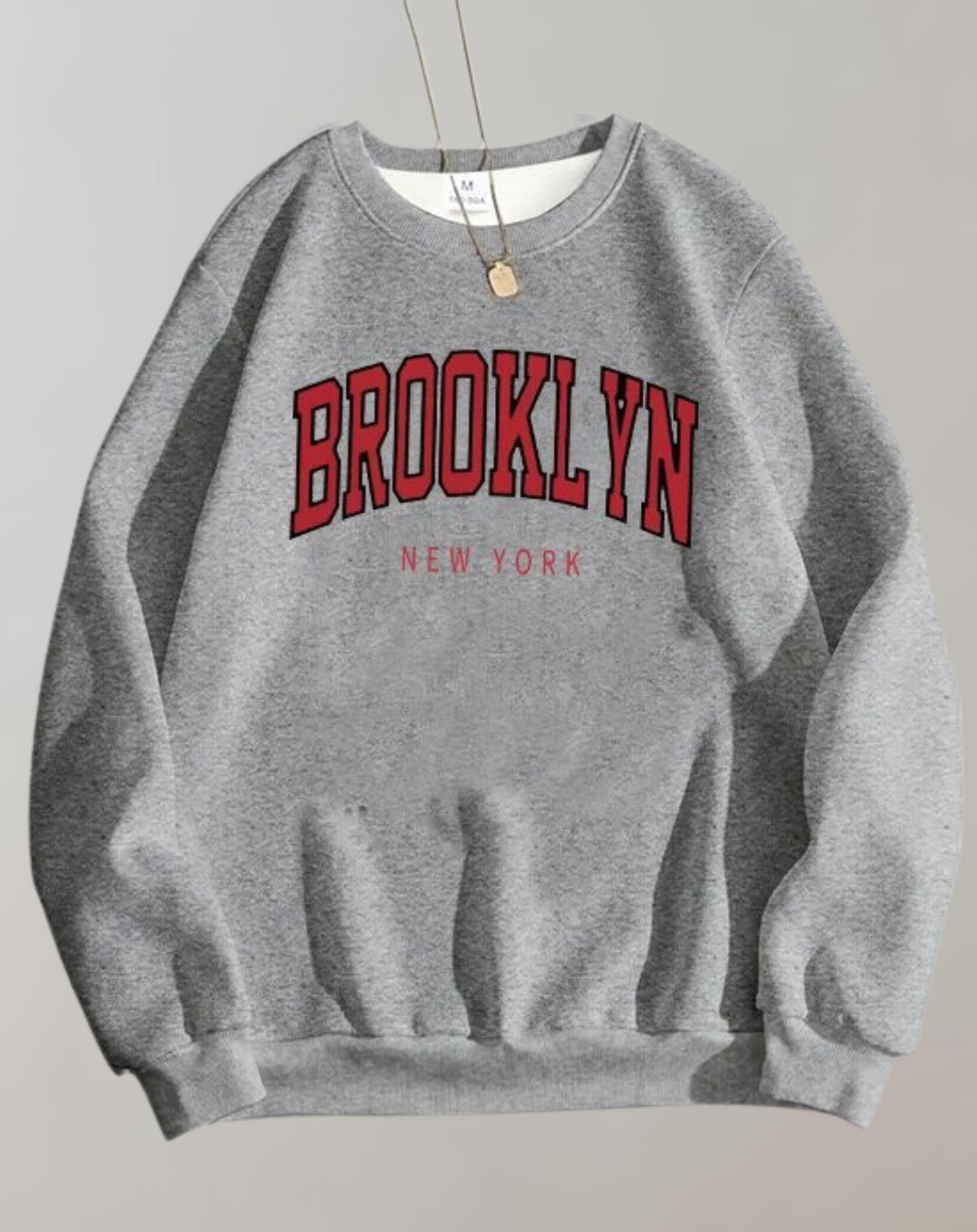 Sweatshirt with Brooklyn Letter Print by Fudus