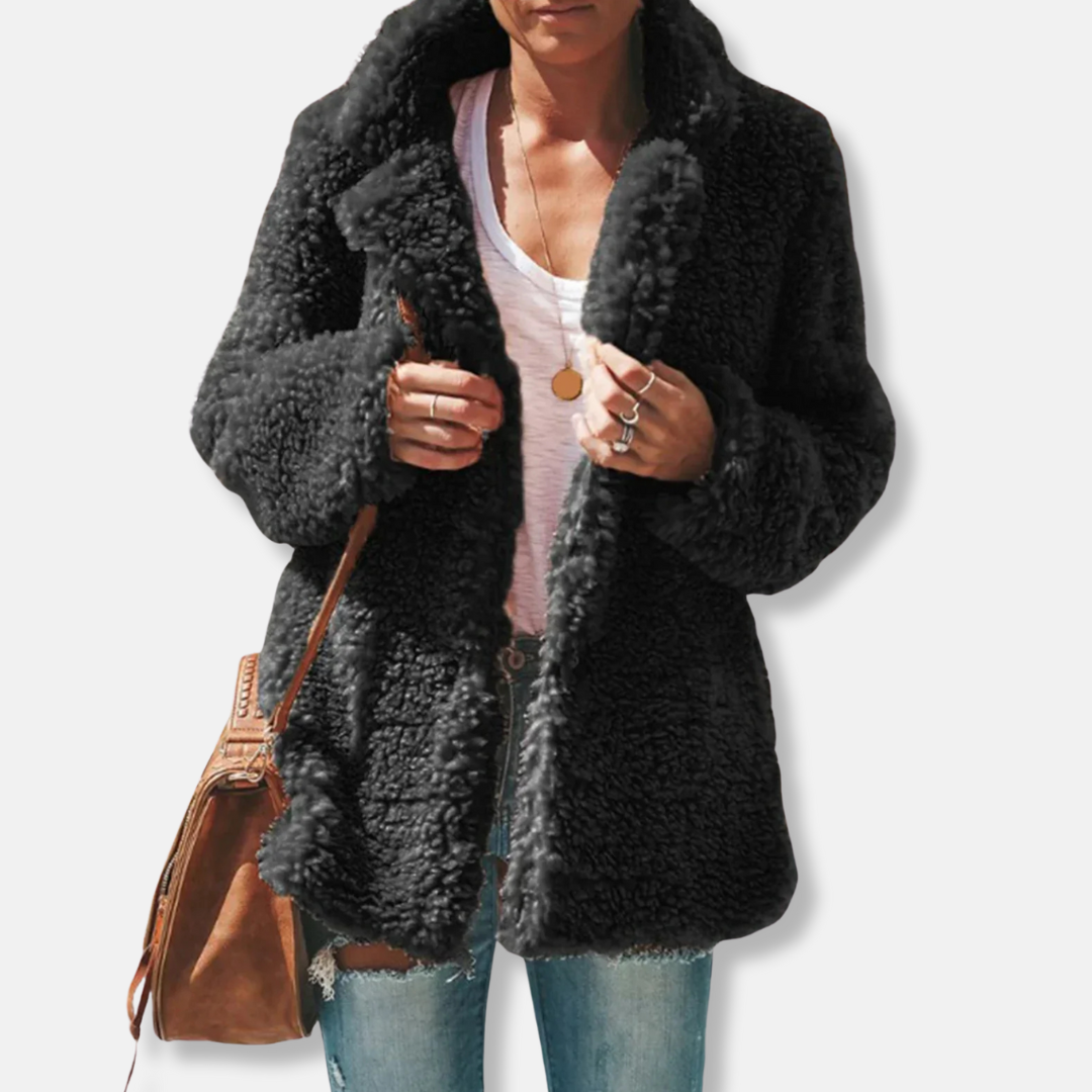 Stilzeits | Fleece Teddy Mantel | Oversized Reverskragenmantel