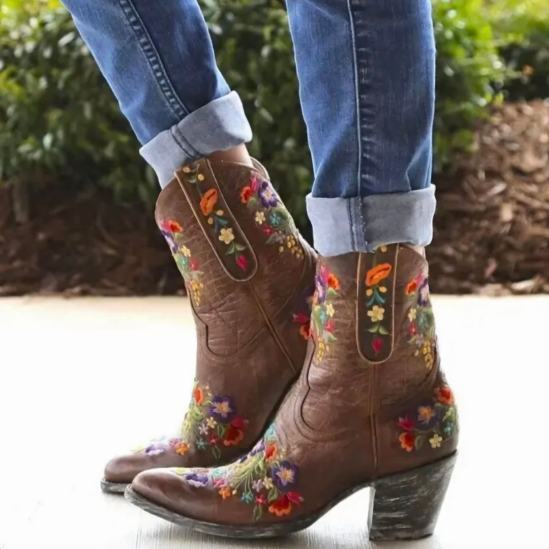 Stilzeits | Wetterfeste Cowgirl-Stiefel im Vintage-Stil