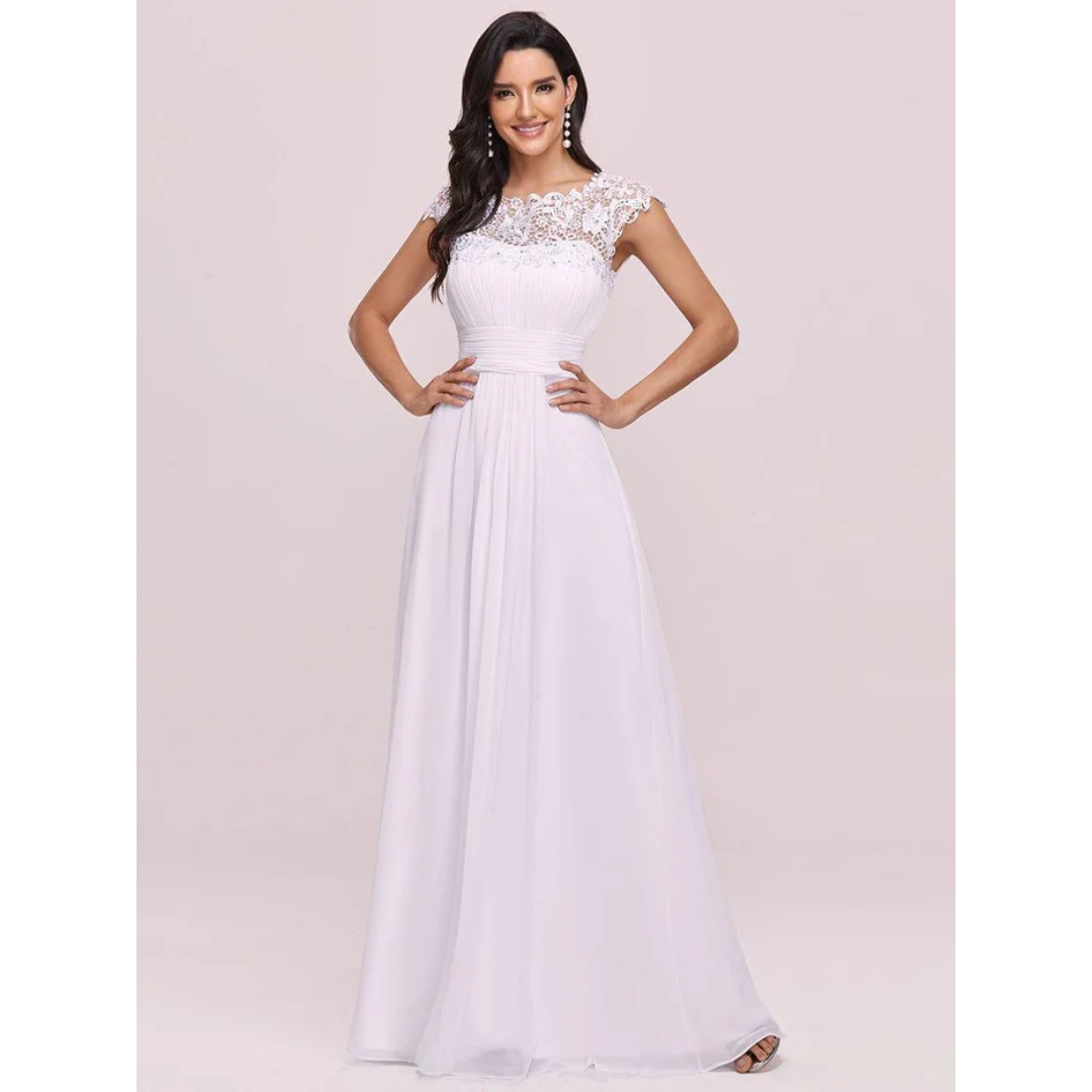 Damen Abendkleid Mit Rundhalsausschnitt | Maxi