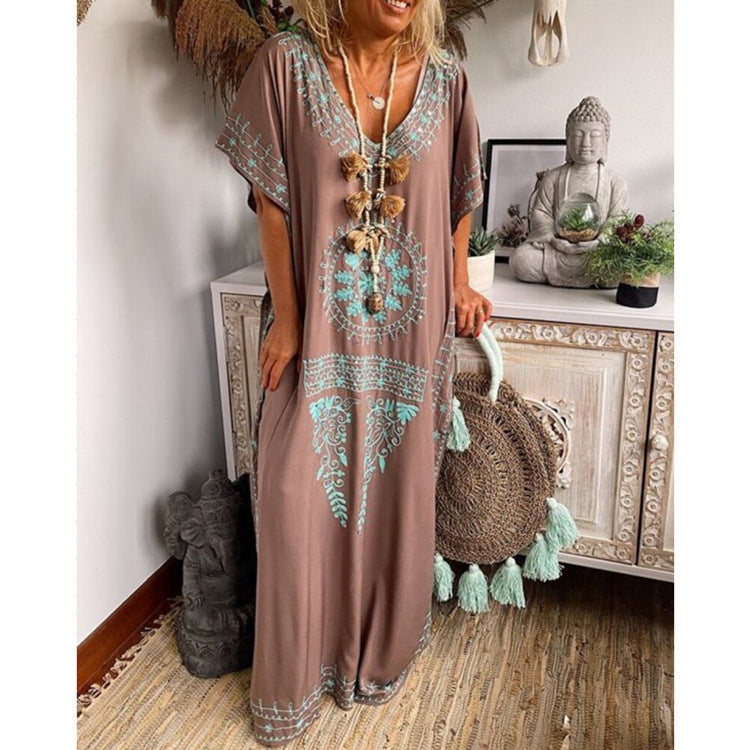 Fudus Boho Maxidress mit V-Ausschnitt