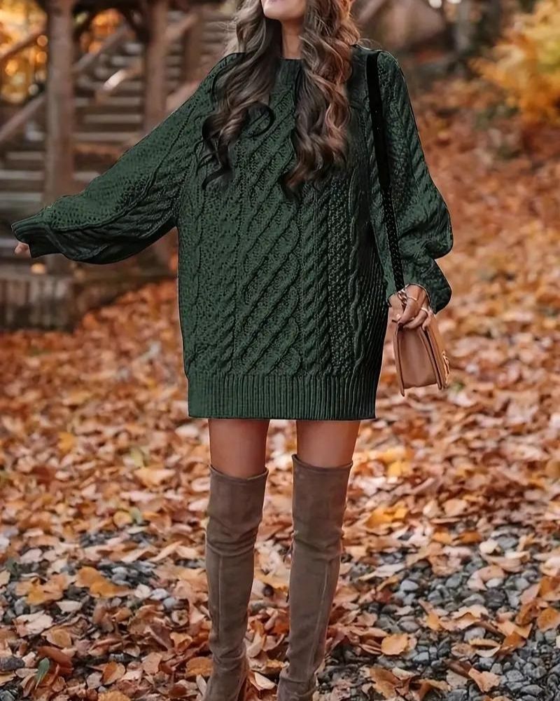 Stilzeits | Kabelstrick Langarmkleid