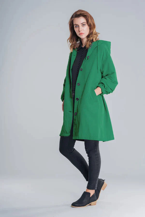 Stilzeits | Damen Wasserabweisende Jacke mit Knopfverschluss