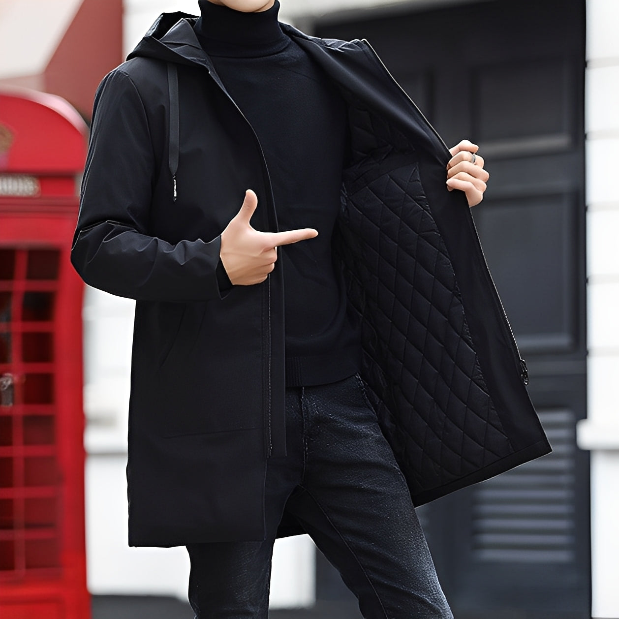 Stilzeits | Lässige, dicke, wasserdichte Jacke mit Kapuze für Herren