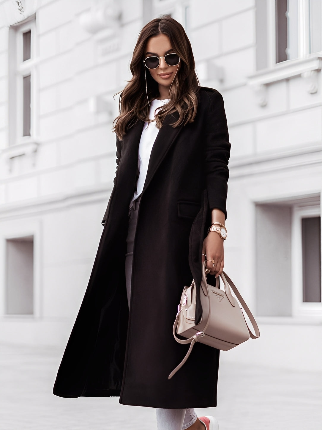 Stilzeits | Stylischer Wollmantel mit Taillengürtel für Frauen