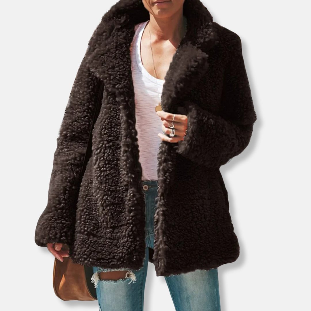 Stilzeits | Fleece Teddy Mantel | Oversized Reverskragenmantel